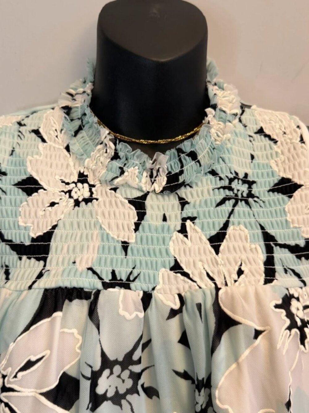 Floral Smocked Sleeveless Blouse - Picture 2 of 5